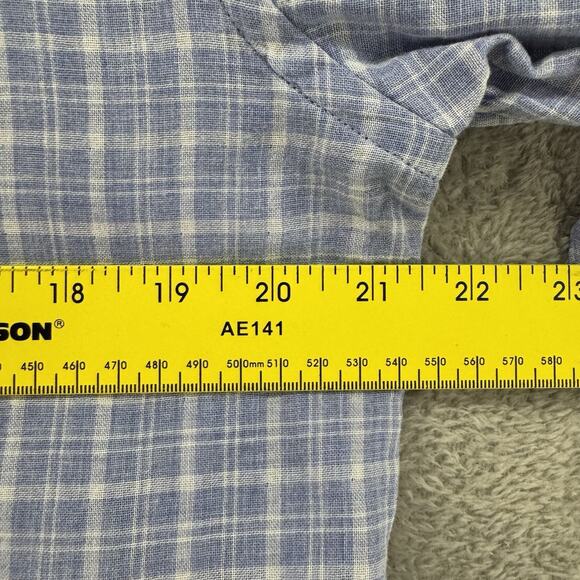 UNTUCKit Shirt Mens M Blue Plaid Brush Cotton Lined LS Button Front Collared - Picture 9 of 12